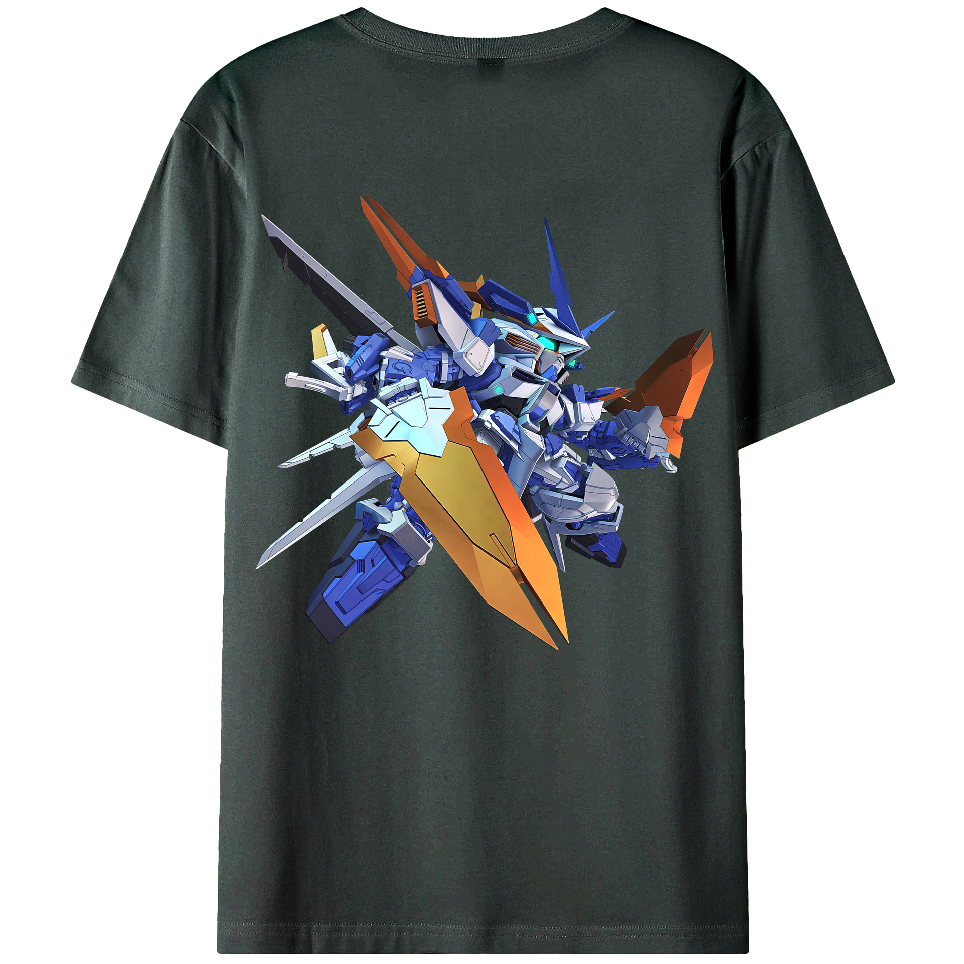 （画像用） 機動戦士ガンダム Mobile Suit Gundam 綿100％ メンズ半袖Tシャツ（バックプリント） 通気性